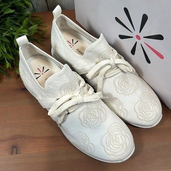 Isaac Mizrahi Live! Floral Stretch Fly Knit Sneaker Size 5.5 - Picture 3 of 11
